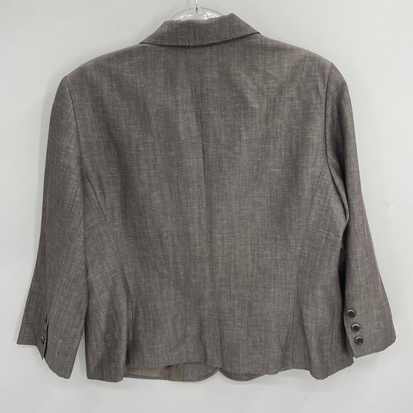 LAFAYETTE 148 New York Blazer Wool Silk 3/4 Sleeve Career Jacket Womens Size 14 - Picture 2 of 8